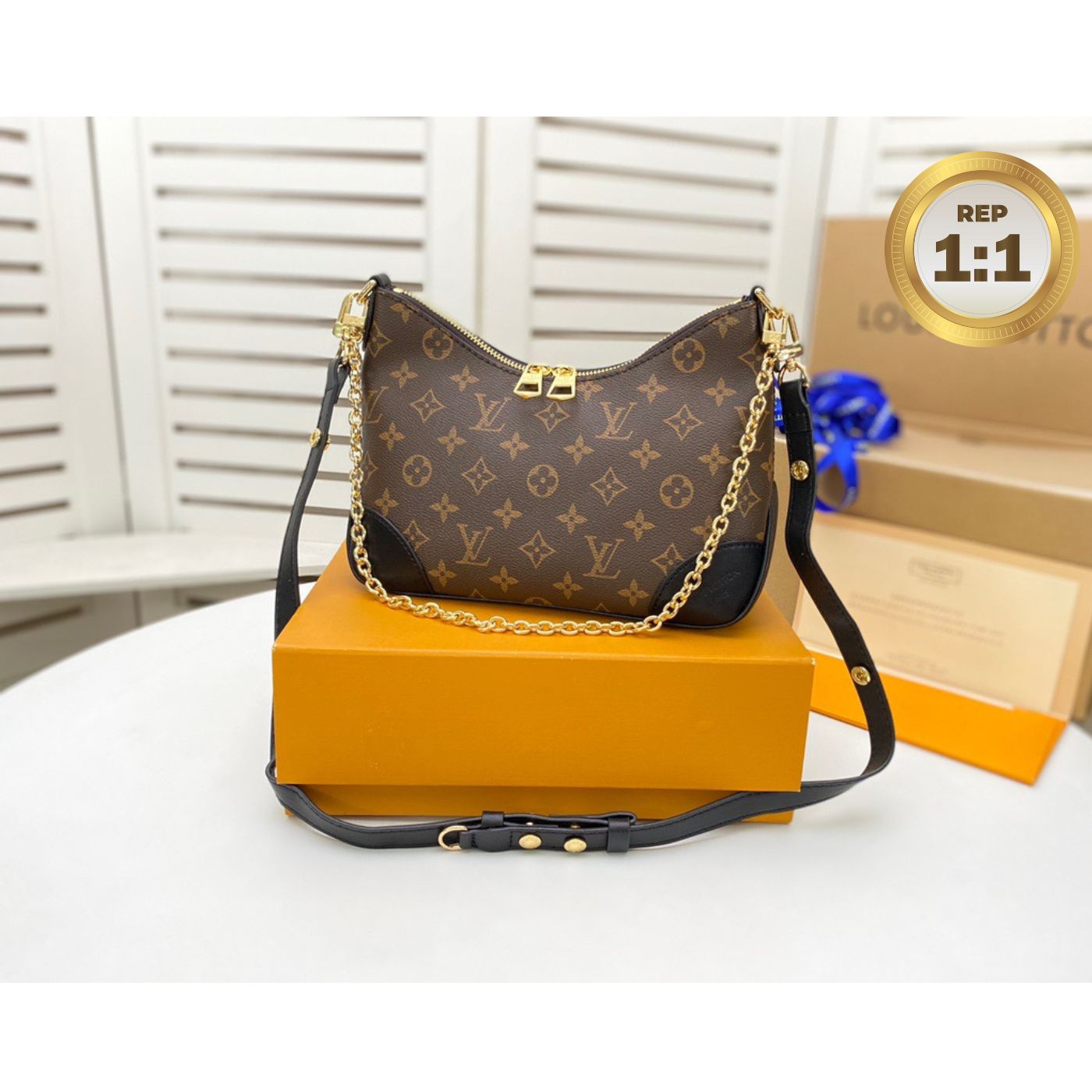 [REP 1:1] Louis Vuitton Boulogne Monogram Canvas Brown For Women 11.4in/29cm